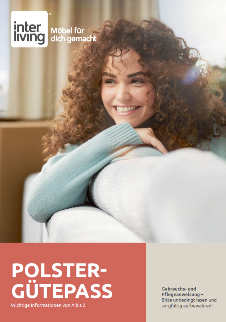 Hier findets du den Gütepass von Interliving Polster