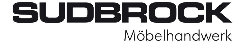 Logo der Möbelmarke Sudbrock mit Schriftzug ‚SUDBROCK‘ in Großbuchstaben und dem Zusatz ‚Möbelhandwerk‘ – steht für hochwertiges Design aus Deutschland