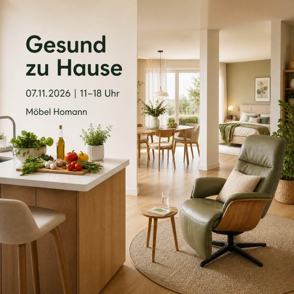 Veranstaltungsbild „Gesund zu Hause“ bei Möbel Homann am 7. November 2026 von 11 bis 18 Uhr