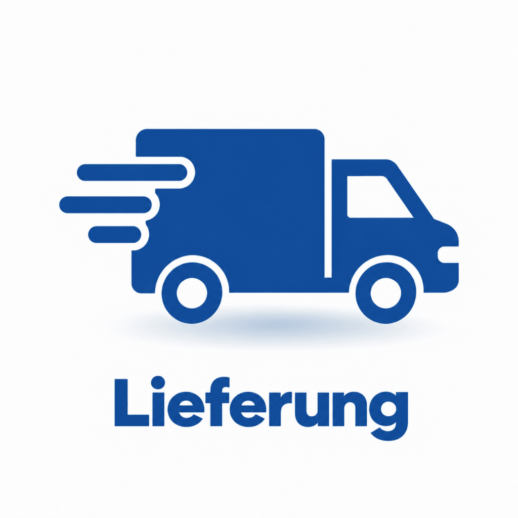 Liefer-Symbol mit LKW in Homann Blau